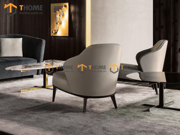 Ghế ăn gỗ sồi tự nhiên mặt nệm Minotti GHEMN-24SN