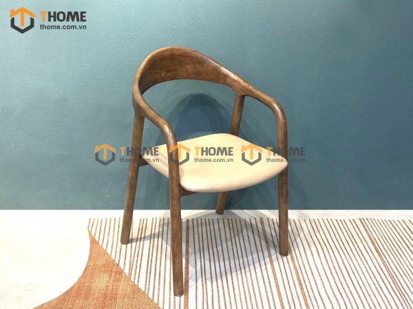 Ghế ăn gỗ sồi tự nhiên mặt nệm Neva có tay GHEMN-10SN