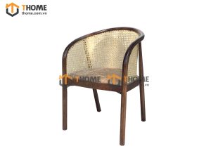 Ghế ăn gỗ sồi tự nhiên đan mây Neva tựa mây GHEMM-15SN