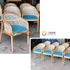 Ghế ăn gỗ sồi tự nhiên đan mây Neva tựa mây GHEMM-15SN