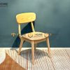 Ghế ăn gỗ sồi tự nhiên mặt nệm Rew màu tự nhiên GHEMN-37SN
