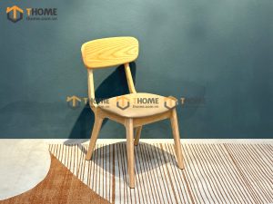 Ghế ăn gỗ sồi tự nhiên mặt nệm Rew màu tự nhiên GHEMN-37SN