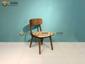 Ghế ăn gỗ sồi tự nhiên mặt nệm Rew màu óc chó GHEMN-38SN
