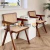 Ghế ăn gỗ sồi tự nhiên đan mây SH có tay GHEMM-14SN