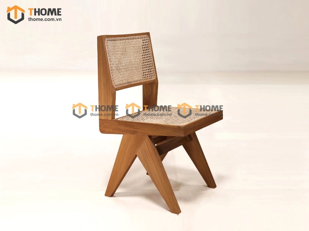Ghế ăn gỗ sồi tự nhiên đan mây SH không tay GHEMM-13SN