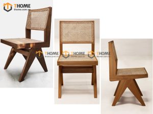 Ghế ăn gỗ sồi tự nhiên đan mây SH không tay GHEMM-13SN