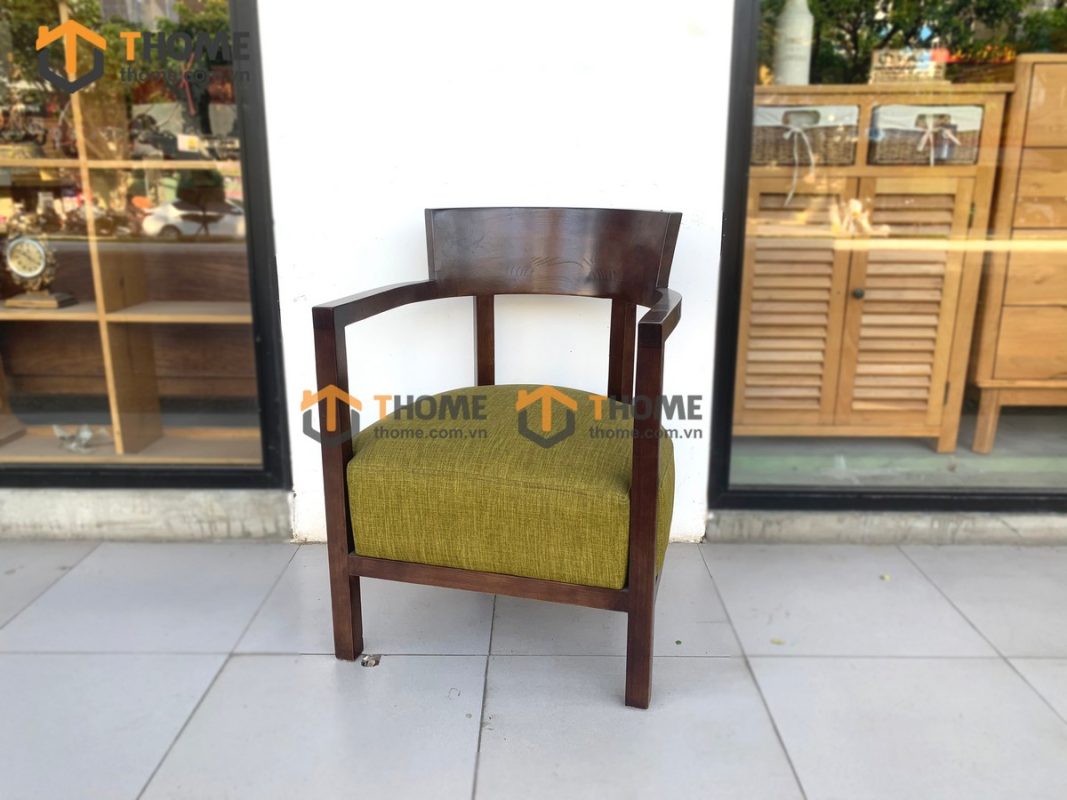 Ghế ăn gỗ sồi tự nhiên mặt nệm Starbuck có tay GHEMN-20SN