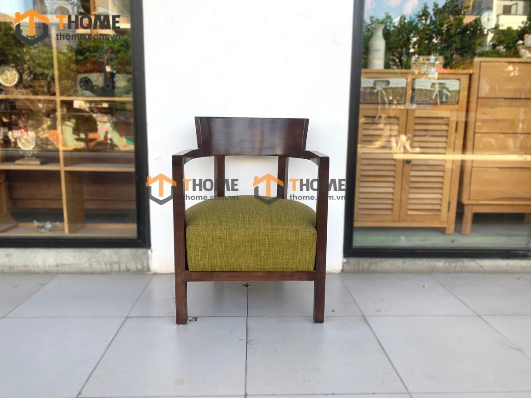 Ghế ăn gỗ sồi tự nhiên mặt nệm Starbuck có tay GHEMN-20SN
