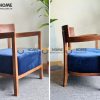 Ghế ăn gỗ sồi tự nhiên mặt nệm Starbuck có tay GHEMN-20SN