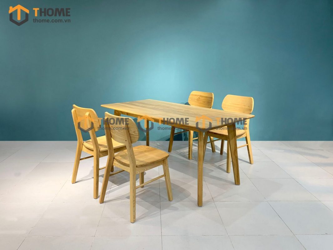 Ghế ăn gỗ sồi tự nhiên tai voi óc chó màu tự nhiên GHEMG-01SN