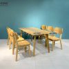 Ghế ăn gỗ sồi tự nhiên tai voi óc chó màu tự nhiên GHEMG-01SN