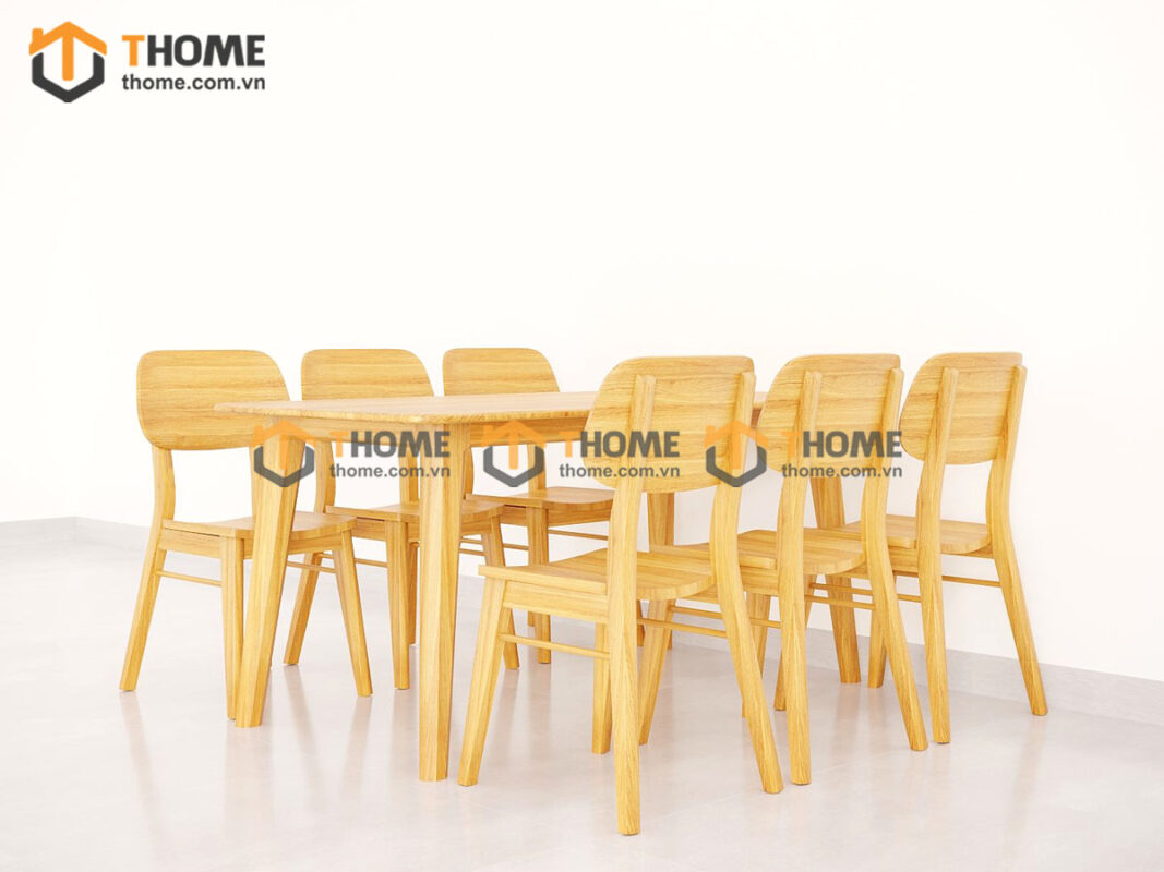 Ghế ăn gỗ sồi tự nhiên tai voi óc chó màu tự nhiên GHEMG-01SN