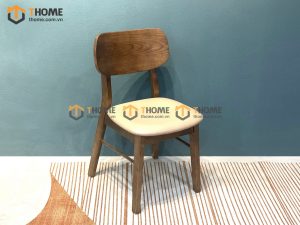 Ghế ăn gỗ sồi tự nhiên mặt nệm tai voi mặt nệm GHEMN-17SN