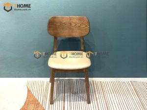 Ghế ăn gỗ sồi tự nhiên mặt nệm tai voi mặt nệm GHEMN-17SN