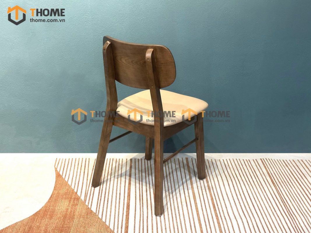 Ghế ăn gỗ sồi tự nhiên mặt nệm tai voi mặt nệm GHEMN-17SN