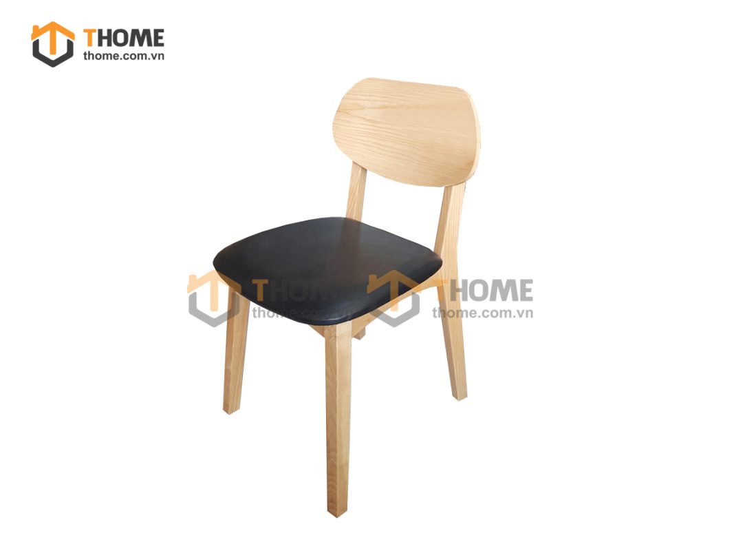 Ghế ăn gỗ sồi tự nhiên mặt nệm tai voi mặt nệm GHEMN-17SN