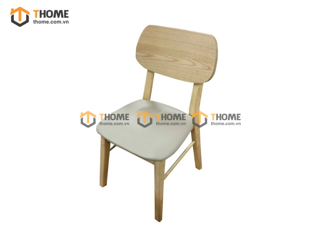 Ghế ăn gỗ sồi tự nhiên mặt nệm tai voi mặt nệm GHEMN-17SN