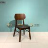 Ghế ăn gỗ sồi tự nhiên tai voi màu óc chó GHEMG-02SN