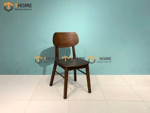 Ghế ăn gỗ sồi tự nhiên tai voi màu óc chó GHEMG-02SN