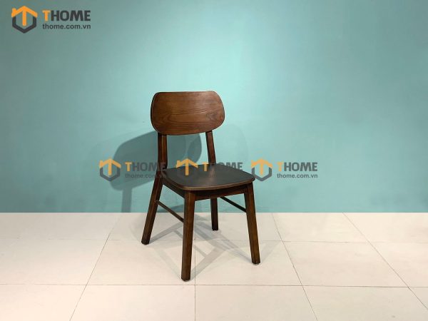 Ghế ăn gỗ sồi tự nhiên tai voi màu óc chó GHEMG-02SN