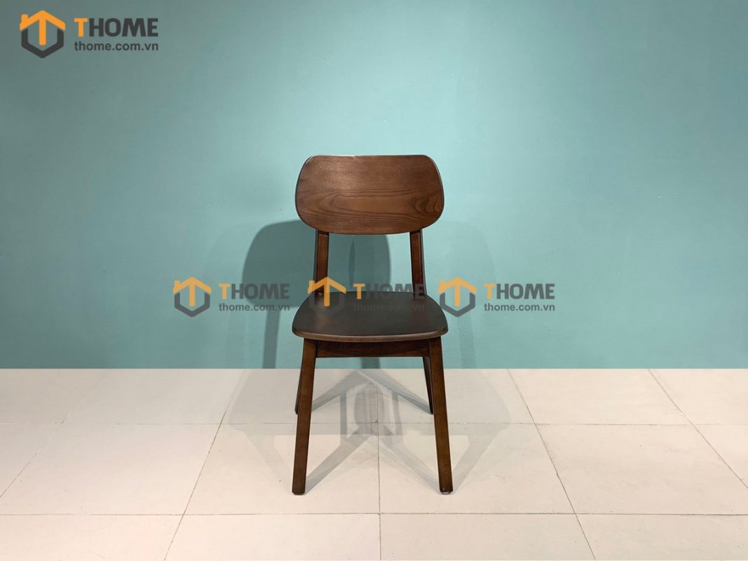 Ghế ăn gỗ sồi tự nhiên tai voi màu óc chó GHEMG-02SN
