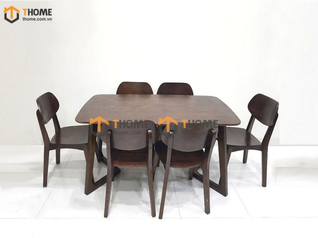 Ghế ăn gỗ sồi tự nhiên tai voi màu óc chó GHEMG-02SN