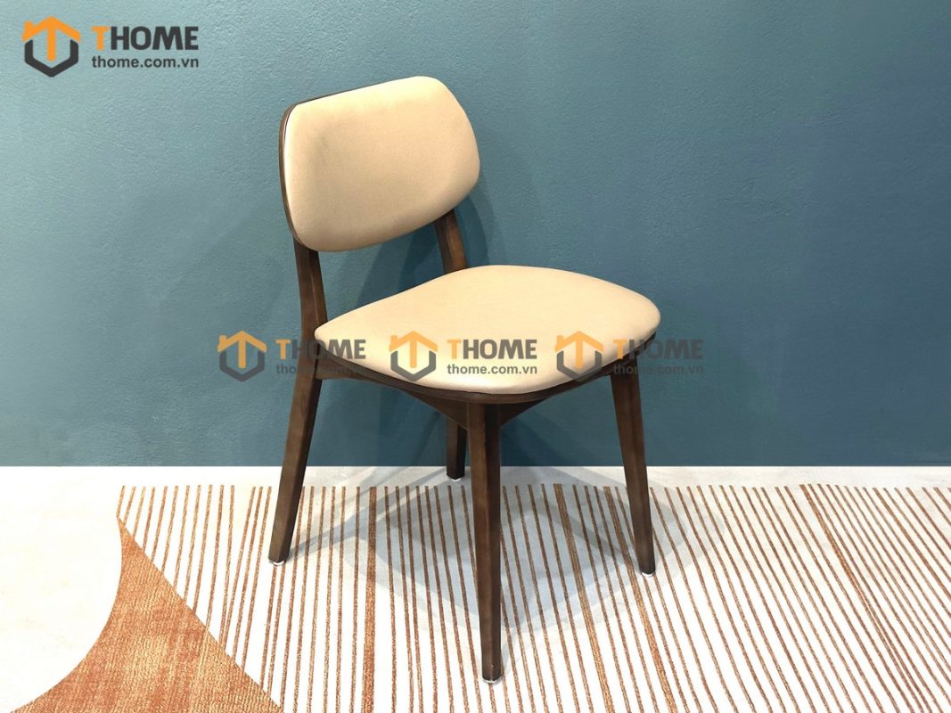 Ghế ăn gỗ sồi tự nhiên mặt nệm tai voi tựa mặt nệm GHEMN-18SN