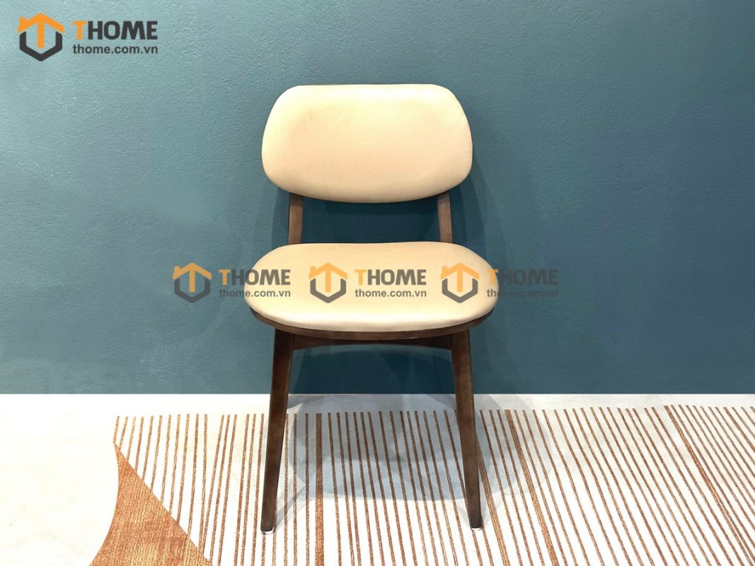 Ghế ăn gỗ sồi tự nhiên mặt nệm tai voi tựa mặt nệm GHEMN-18SN