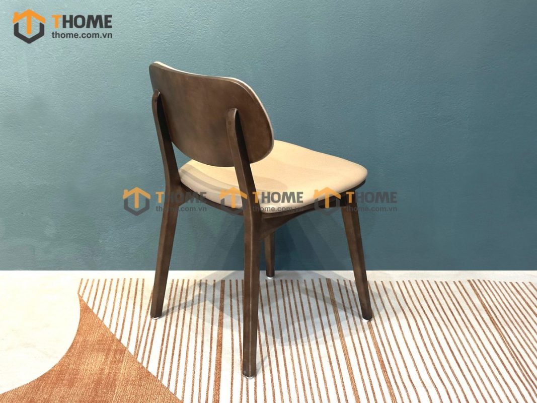 Ghế ăn gỗ sồi tự nhiên mặt nệm tai voi tựa mặt nệm GHEMN-18SN