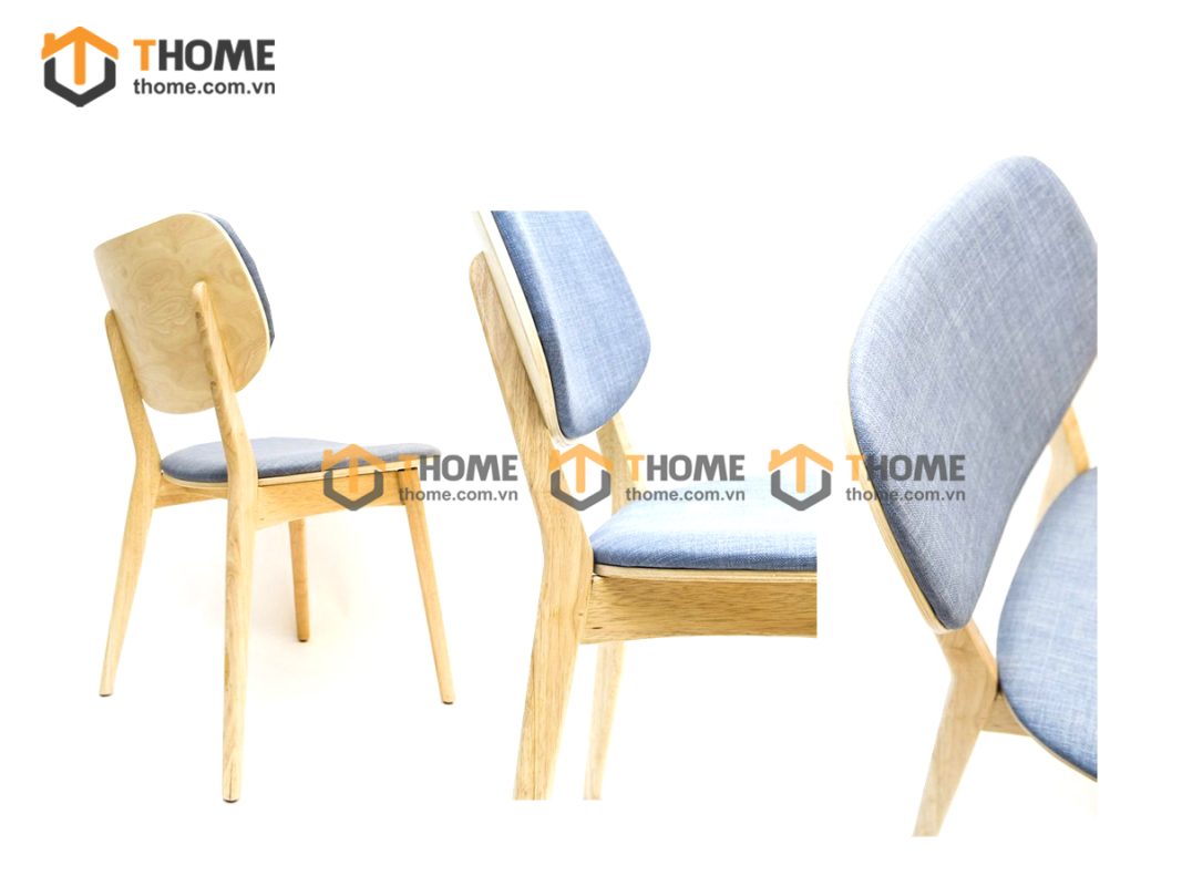 Ghế ăn gỗ sồi tự nhiên mặt nệm tai voi tựa mặt nệm GHEMN-18SN