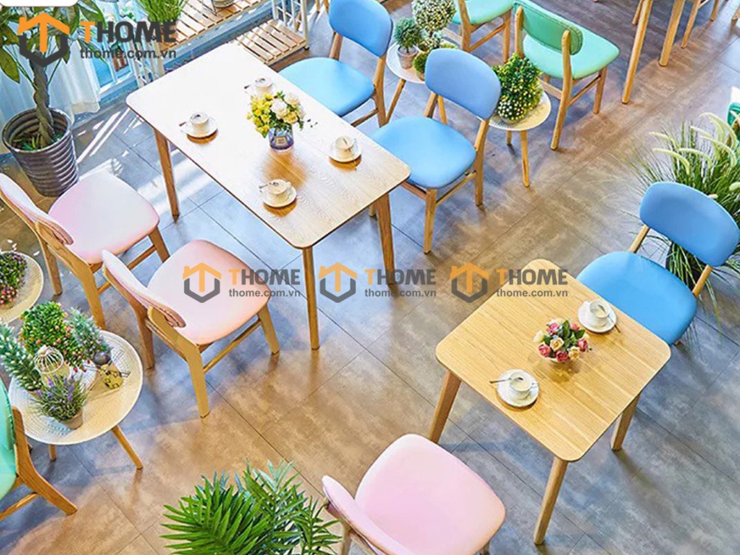 Ghế ăn gỗ sồi tự nhiên mặt nệm tai voi tựa mặt nệm GHEMN-18SN