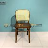 Ghế ăn gỗ sồi tự nhiên đan mây Thonet 811 mặt tròn gỗ tựa vòm màu óc chó GHEMM-06SN