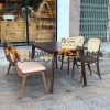 Ghế ăn gỗ sồi tự nhiên đan mây Thonet 811 mặt tròn gỗ tựa vòm màu óc chó GHEMM-06SN
