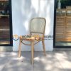 Ghế ăn gỗ sồi tự nhiên đan mây Thonet 811 mặt tròn gỗ tựa vòm màu tự nhiên GHEMM-05SN