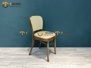 Ghế ăn gỗ sồi tự nhiên đan mây Thonet 811 mặt nệm tựa tròn GHEMM-07SN
