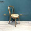Ghế ăn gỗ sồi tự nhiên mặt nệm Thonet GHEMN-43SN
