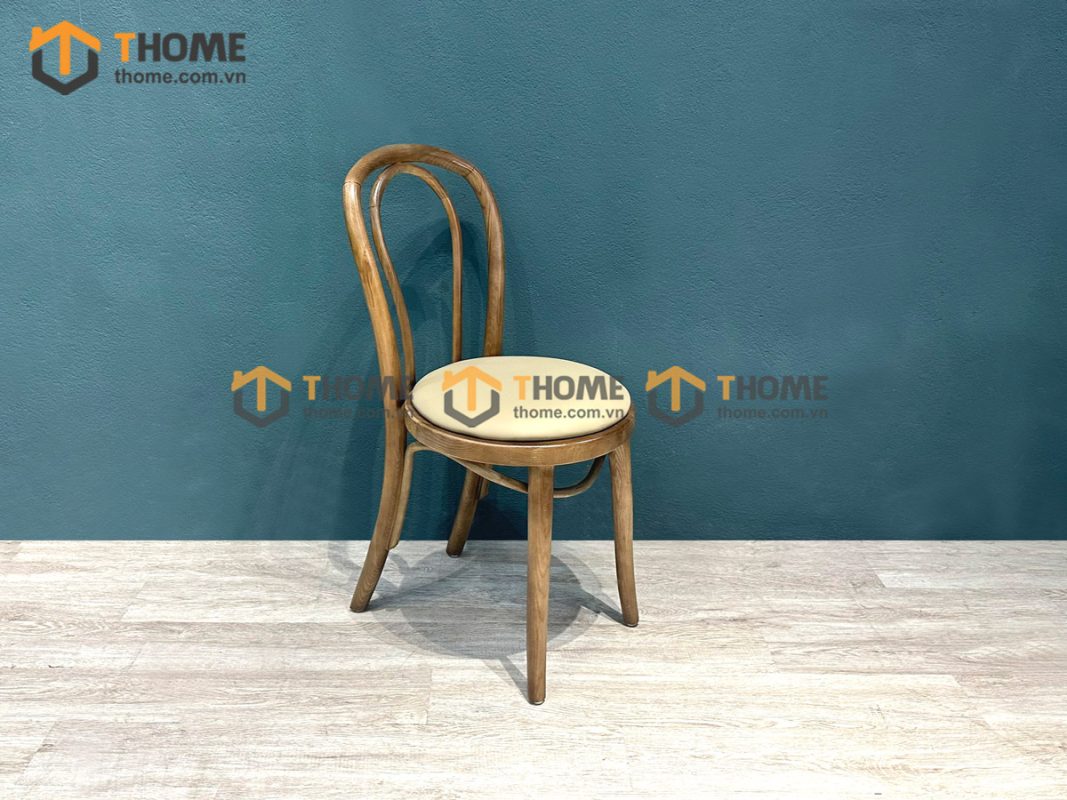 Ghế ăn gỗ sồi tự nhiên mặt nệm Thonet GHEMN-43SN