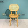 Ghế ăn gỗ sồi tự nhiên đan mây Thonet mặt tròn gỗ tựa oval GHEMM-01SN