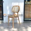 Ghế ăn gỗ sồi tự nhiên đan mây Thonet mặt tròn gỗ tựa oval GHEMM-01SN