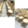 Ghế ăn gỗ sồi tự nhiên đan mây Thonet mặt tròn gỗ tựa oval GHEMM-01SN