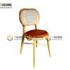 Ghế ăn gỗ sồi tự nhiên đan mây Thonet mặt tròn nệm tựa ovalGHEMM-02SN