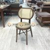 Ghế ăn gỗ sồi tự nhiên đan mây Thonet mặt tròn nệm tựa ovalGHEMM-02SN