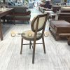 Ghế ăn gỗ sồi tự nhiên đan mây Thonet mặt tròn nệm tựa ovalGHEMM-02SN