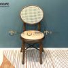 Ghế ăn gỗ sồi tự nhiên đan mây Thonet mặt tròn nệm tựa tròn GHEMM-03SN