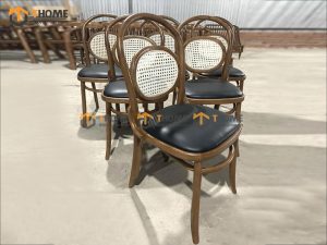Ghế ăn gỗ sồi tự nhiên đan mây Thonet No11 mặt nệm tựa mây GHEMM-19SN