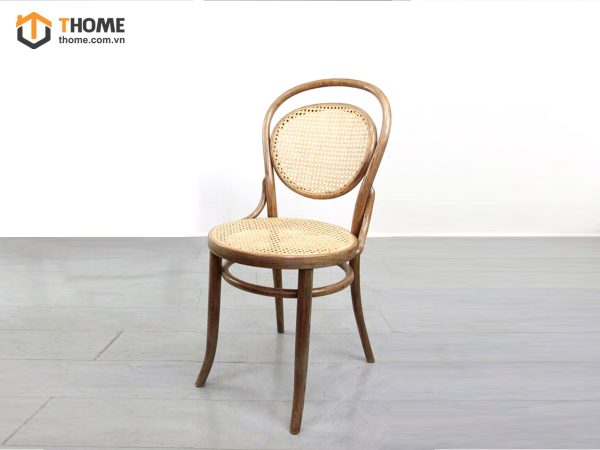 Ghế ăn gỗ sồi tự nhiên đan mây Thonet No15 mặt mây tựa mây GHEMM-18SN