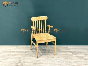 Ghế ăn gỗ sồi tự nhiên Titan có tay màu tự nhiên GHEMG-15SN