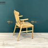 Ghế ăn gỗ sồi tự nhiên Titan có tay màu tự nhiên GHEMG-15SN