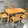 Ghế ăn gỗ sồi tự nhiên Titan có tay màu tự nhiên GHEMG-15SN