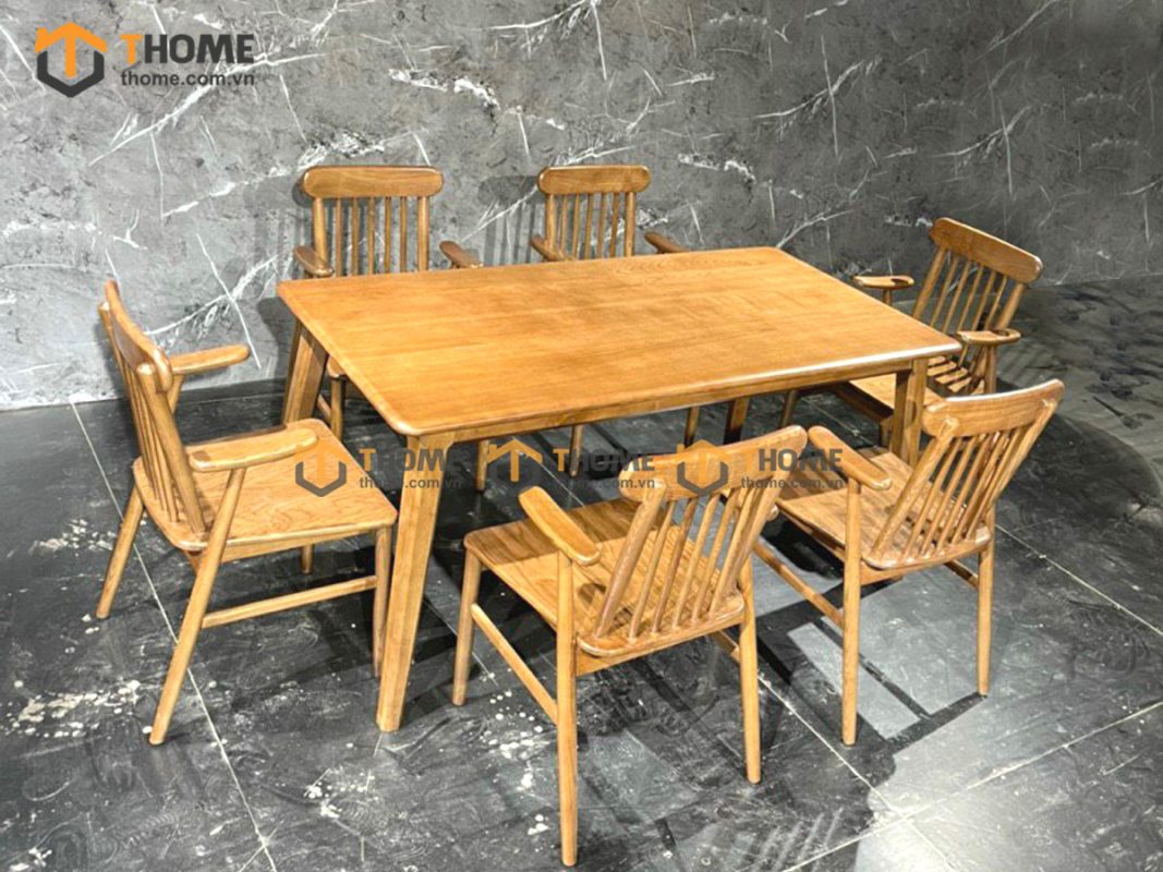 Ghế ăn gỗ sồi tự nhiên Titan có tay màu tự nhiên GHEMG-15SN